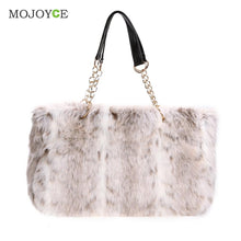 Plush Women Bag Fur Chain Handbag Ladies Shoulder Bag Larger Capacity Tote Clutch Bolsa Feminina ELY