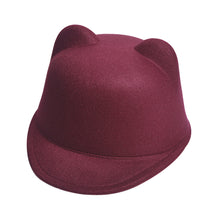 Women Devil Hat Cute Cat Ears Wool Derby Bowler Cap Snapback With Devil Horns Cat Ear Hat Animal Derby Bowler ELY