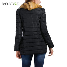 Faux Fur Hooded Collar Double Breasted Cotton-padded coat 1STL ELY