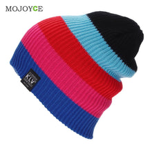 Men Women Beanies Gorros Striped Rainbow Colors Knitted Hats Hat for Women Gorro Knit Cap ELY