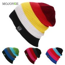 Men Women Beanies Gorros Striped Rainbow Colors Knitted Hats Hat for Women Gorro Knit Cap ELY