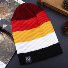 Men Women Beanies Gorros Striped Rainbow Colors Knitted Hats Hat for Women Gorro Knit Cap ELY