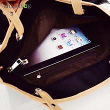 Casual Women Leather Handbags Color Blocking Women Shoulder Bag Patchwork Big Tote Cluth Women Bag Bucket Handbag ELY