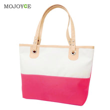 Casual Women Leather Handbags Color Blocking Women Shoulder Bag Patchwork Big Tote Cluth Women Bag Bucket Handbag ELY