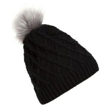 Warm Lady Skullies Beanies Knit Hat Cap With Faux Fur Ball Women Wool Knitted Fur Hats ELY