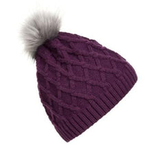 Warm Lady Skullies Beanies Knit Hat Cap With Faux Fur Ball Women Wool Knitted Fur Hats ELY