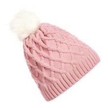 Warm Lady Skullies Beanies Knit Hat Cap With Faux Fur Ball Women Wool Knitted Fur Hats ELY