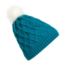 Warm Lady Skullies Beanies Knit Hat Cap With Faux Fur Ball Women Wool Knitted Fur Hats ELY