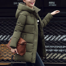 Women Warm Jacket Down Cotton Coat Faux Hooded Slim Parka Outerwear 1STL ELY