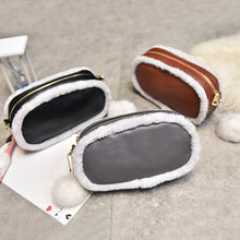 Women Bag Christmas PU LeatherArtificial Wool Mini Shoulder Crossbody Bag Wool Warm Clutch Fur Handbags Women Leather Handbag ELY