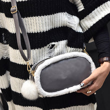 Women Bag Christmas PU LeatherArtificial Wool Mini Shoulder Crossbody Bag Wool Warm Clutch Fur Handbags Women Leather Handbag ELY