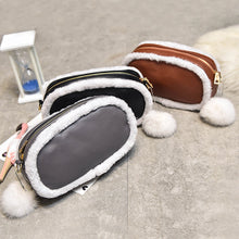 Women Bag Christmas PU LeatherArtificial Wool Mini Shoulder Crossbody Bag Wool Warm Clutch Fur Handbags Women Leather Handbag ELY