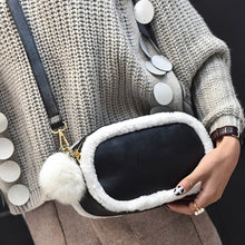 Women Bag Christmas PU LeatherArtificial Wool Mini Shoulder Crossbody Bag Wool Warm Clutch Fur Handbags Women Leather Handbag ELY
