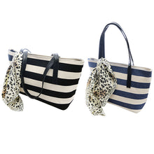 Women Bags Canvas Striped Shoulder Bags Handbag Casual Crossbody Handbag ELY