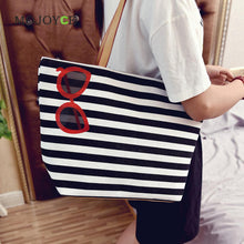 Women Beach Canvas Bag Color Stripes Handbags Ladies Large Shoulder Bag Totes Casual Bolsa Shopping Bags ELY