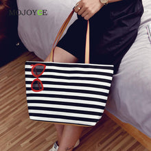 Women Beach Canvas Bag Color Stripes Handbags Ladies Large Shoulder Bag Totes Casual Bolsa Shopping Bags ELY