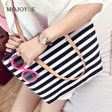 Women Beach Canvas Bag Color Stripes Handbags Ladies Large Shoulder Bag Totes Casual Bolsa Shopping Bags ELY