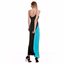 Women Boho Party Beach Dress Long Maxi Dress Sexy Strap Neck Women Maxi Multi Color Dress V Neck Striped Vestido Mujer 1STL ELY