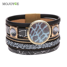 Women Bracelets Trendy Casual Leather Cuff Wide Rope Bangles Jewelry ELY