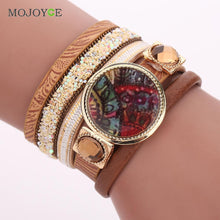 Women Bracelets Trendy Casual Leather Cuff Wide Rope Bangles Jewelry ELY
