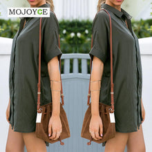 Women Brief Loose Vestidos Short Sleeve Dress Office Side Split Satin Dress Shirt Vestido de festa Women Dress 1STL ELY