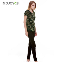 Women Camouflage Pocket T-shirts Army Print Clothes Short Sleeve T-shirt Roupas Femininas Blusa Shirts Loose Vestidos Top Tees ELY