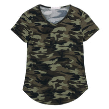 Women Camouflage Pocket T-shirts Army Print Clothes Short Sleeve T-shirt Roupas Femininas Blusa Shirts Loose Vestidos Top Tees ELY