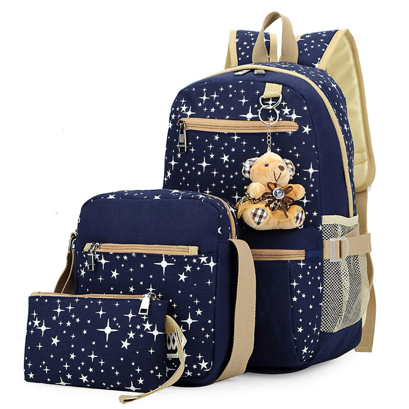 Women Canvas Backpack Shoulder School Bag for Teenager Girl Mochila Satchel Rucksack Lad Bags Women Bag Clutch 1STL ELY