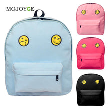 Women Canvas Backpacks Smiley Emoji Face Printing School Bag for Teenagers Girls Shoulder Bag Mochila Feminina ELY