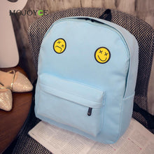 Women Canvas Backpacks Smiley Emoji Face Printing School Bag for Teenagers Girls Shoulder Bag Mochila Feminina ELY