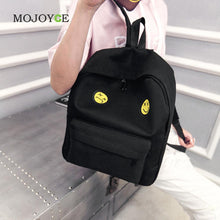 Women Canvas Backpacks Smiley Emoji Face Printing School Bag for Teenagers Girls Shoulder Bag Mochila Feminina ELY