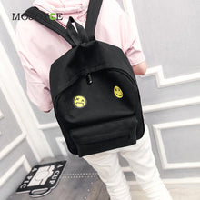 Women Canvas Backpacks Smiley Emoji Face Printing School Bag for Teenagers Girls Shoulder Bag Mochila Feminina ELY