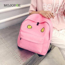Women Canvas Backpacks Smiley Emoji Face Printing School Bag for Teenagers Girls Shoulder Bag Mochila Feminina ELY