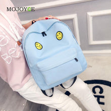 Women Canvas Backpacks Smiley Emoji Face Printing School Bag for Teenagers Girls Shoulder Bag Mochila Feminina ELY