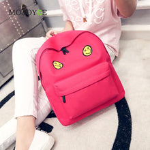 Women Canvas Backpacks Smiley Emoji Face Printing School Bag for Teenagers Girls Shoulder Bag Mochila Feminina ELY