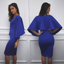 Women Cloak Sleeveless Deep V-Neck Bodycon Dinner Party Formal Dress Dress Fall Sexy Dress 1STL ELY