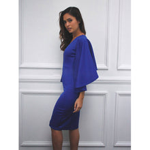 Women Cloak Sleeveless Deep V-Neck Bodycon Dinner Party Formal Dress Dress Fall Sexy Dress 1STL ELY