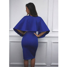 Women Cloak Sleeveless Deep V-Neck Bodycon Dinner Party Formal Dress Dress Fall Sexy Dress 1STL ELY