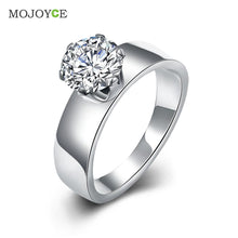 Women Crystal Engagement Rings titanium steel ring Women Jewellery ELY