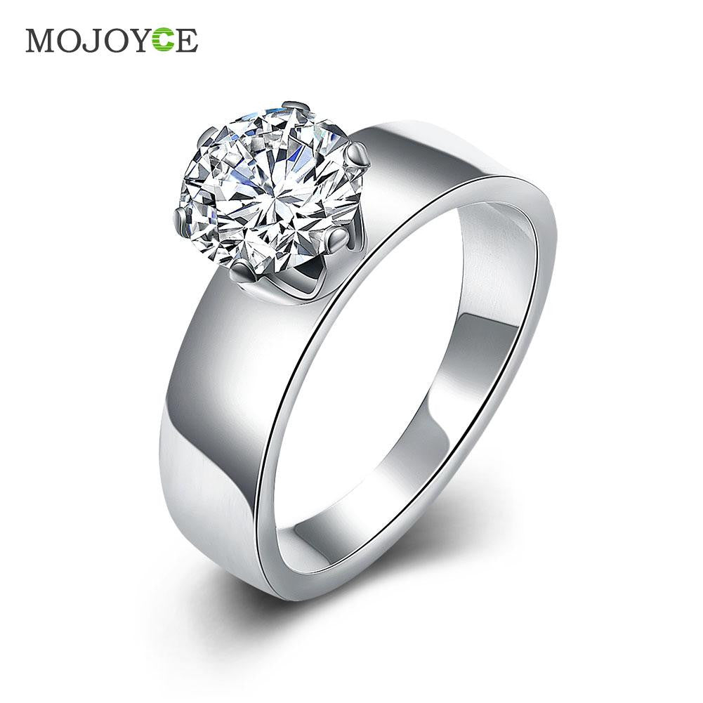Women Crystal Engagement Rings titanium steel ring Women Jewellery ELY