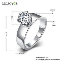 Women Crystal Engagement Rings titanium steel ring Women Jewellery ELY