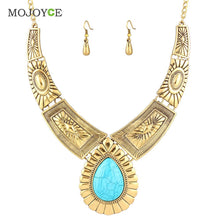 Women Crystal Rhinestone Chain Pendant Necklace Earrings Jewelry Set ELY