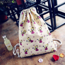 Women Drawstring Backpack College Students School Bagpack Girls Printing Canvas Bag Mochila Feminina Sack Bohemian Rucksack ELY