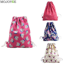 Women Drawstring Backpack College Students School Bagpack Girls Printing Canvas Bag Mochila Feminina Sack Bohemian Rucksack ELY