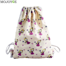 Women Drawstring Backpack College Students School Bagpack Girls Printing Canvas Bag Mochila Feminina Sack Bohemian Rucksack ELY