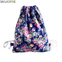 Women Drawstring Backpack College Students School Bagpack Girls Printing Canvas Bag Mochila Feminina Sack Bohemian Rucksack ELY