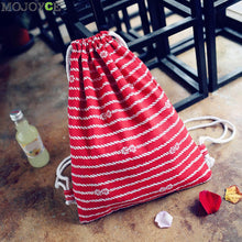 Women Drawstring Backpack College Students School Bagpack Girls Printing Canvas Bag Mochila Feminina Sack Bohemian Rucksack ELY