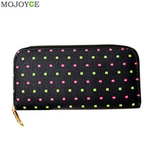 Women PU Leather Wallet Zip Around Case Purse Lady Long Handbag Bag Zip Around Case Purse Bolsa Business Card Holder ELY