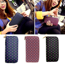 Women PU Leather Wallet Zip Around Case Purse Lady Long Handbag Bag Zip Around Case Purse Bolsa Business Card Holder ELY