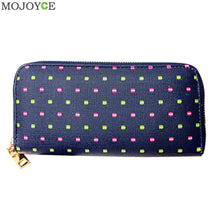Women PU Leather Wallet Zip Around Case Purse Lady Long Handbag Bag Zip Around Case Purse Bolsa Business Card Holder ELY